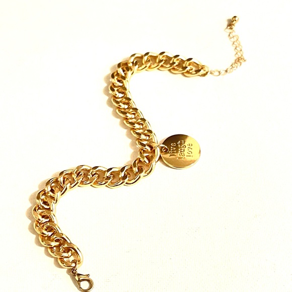 Live Love Laugh Medallion Chain Link Ankle Bracelet - Picture 4 of 7